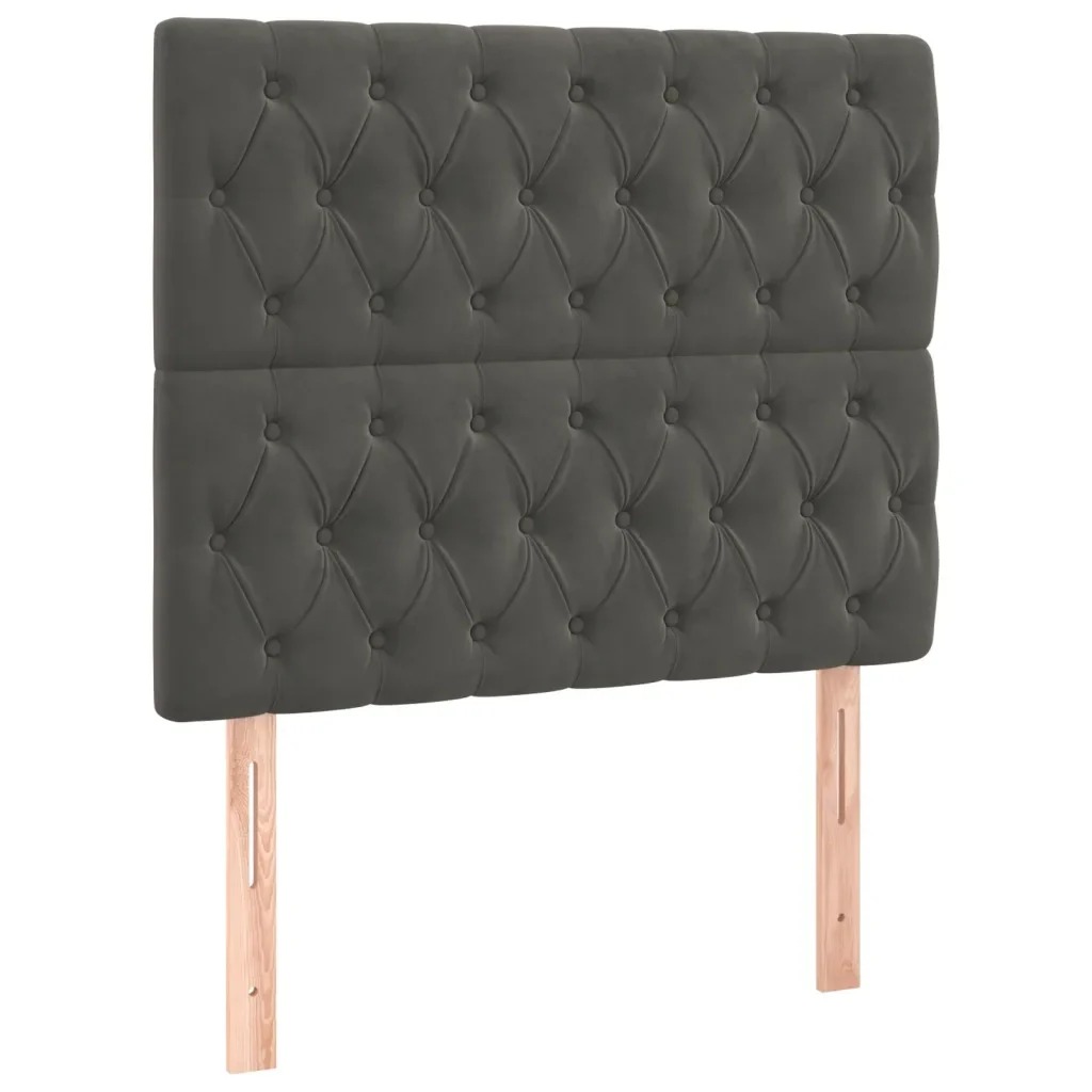 Letto matrimoniale | Letto per adulti | Giroletto senza Materasso Grigio Scuro 120x200 cm Velluto - Image 8