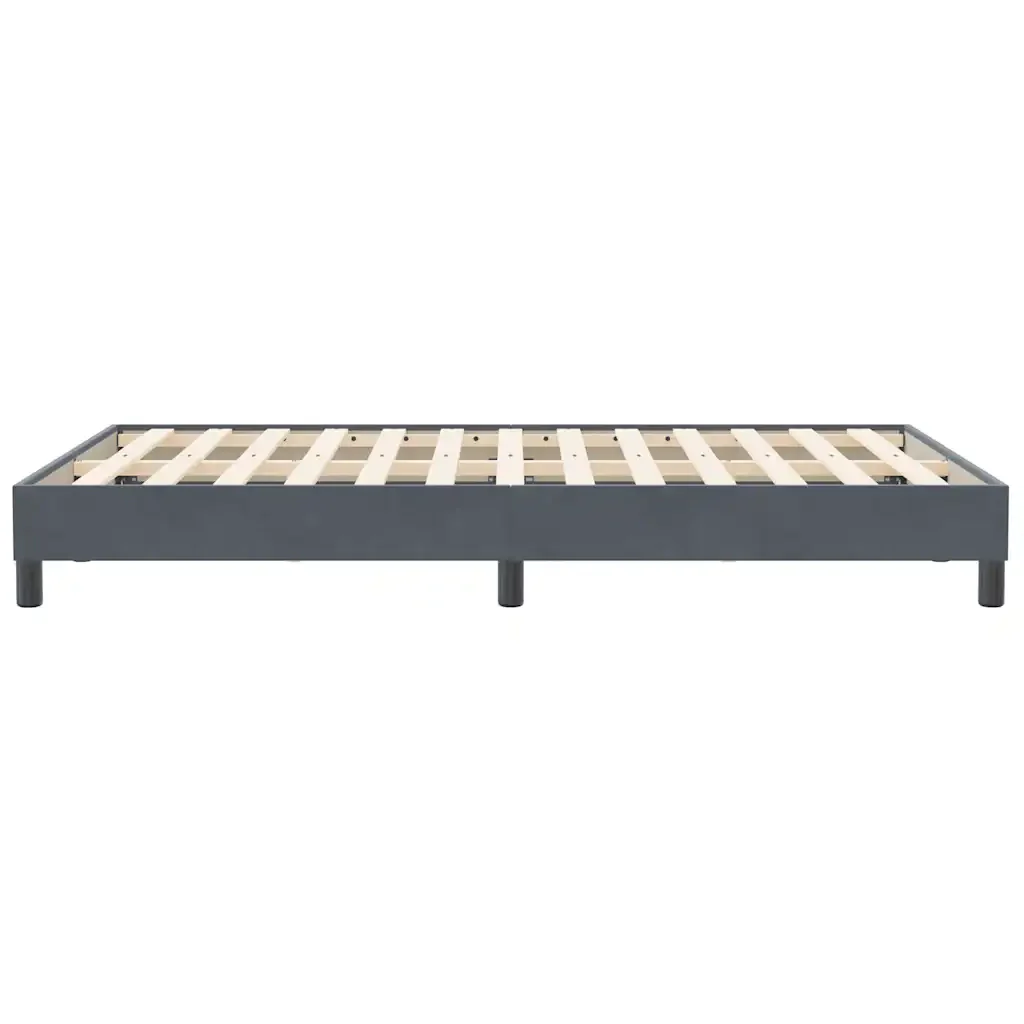 Letto matrimoniale | Letto per adulti | Giroletto senza Materasso Grigio Scuro 120x210 cm Velluto - Image 6