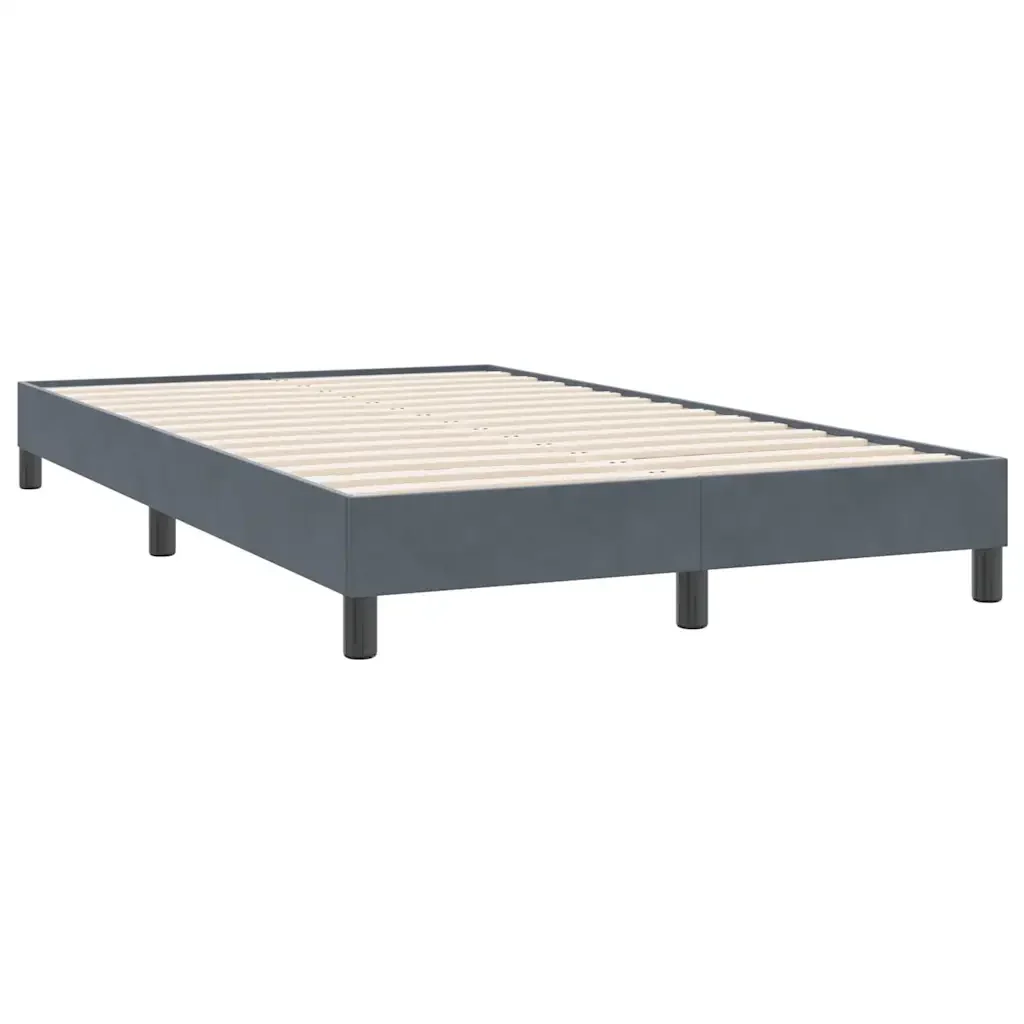 Letto matrimoniale | Letto per adulti | Giroletto senza Materasso Grigio Scuro 120x220 cm Velluto - Image 7