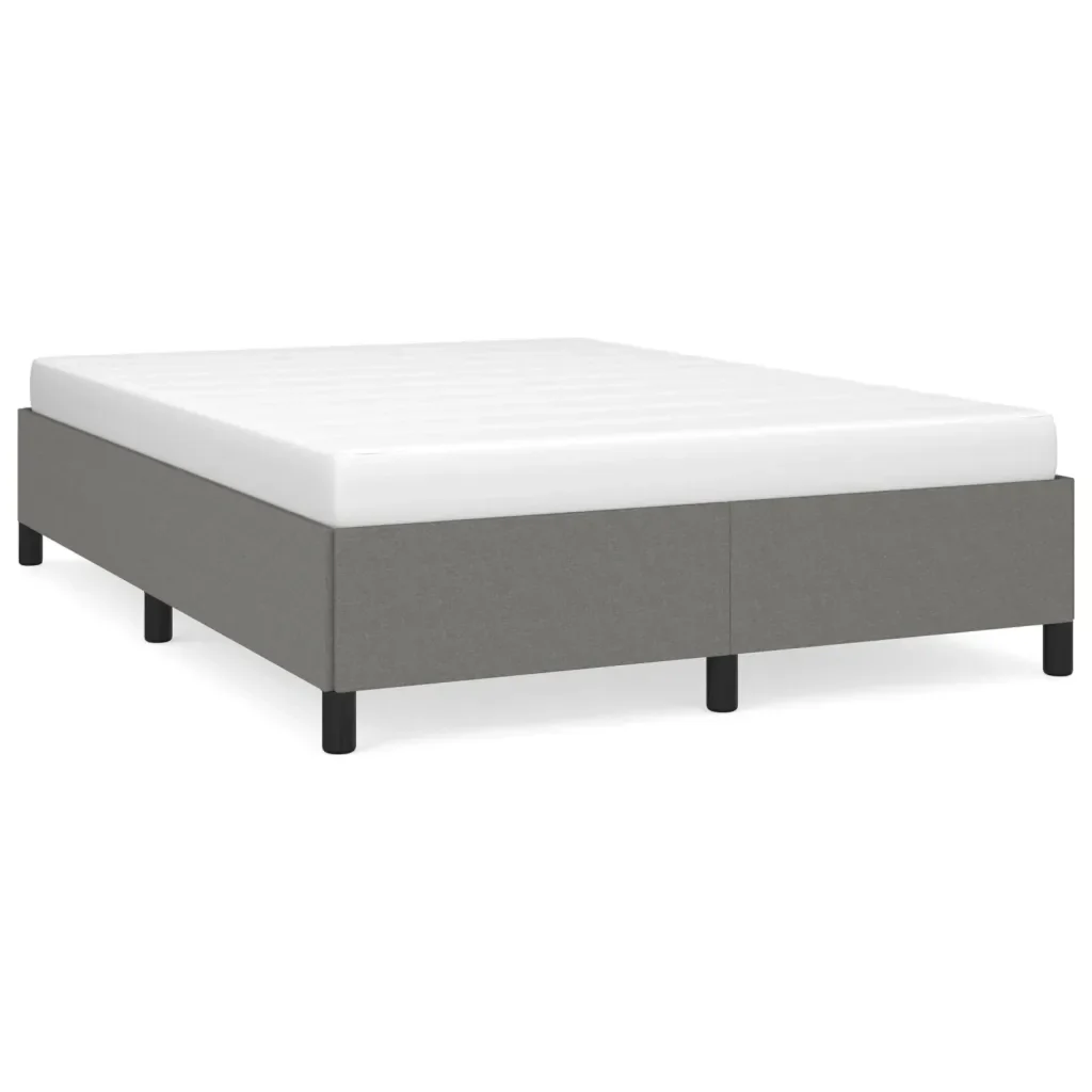 Letto matrimoniale | Letto per adulti | Giroletto senza Materasso Grigio Scuro 140x190 cm Tessuto