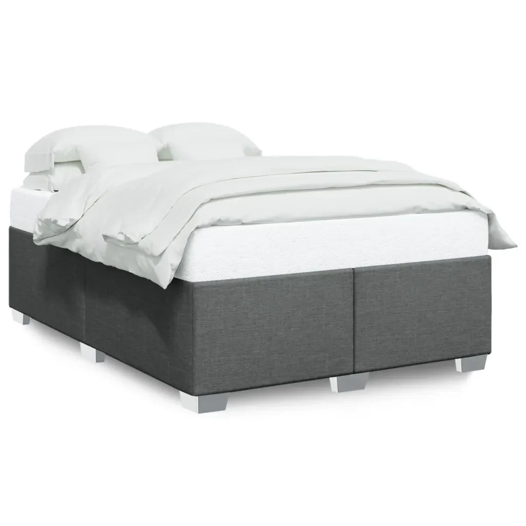 Letto matrimoniale | Letto per adulti | Giroletto senza Materasso Grigio Scuro 140x190 cm Tessuto