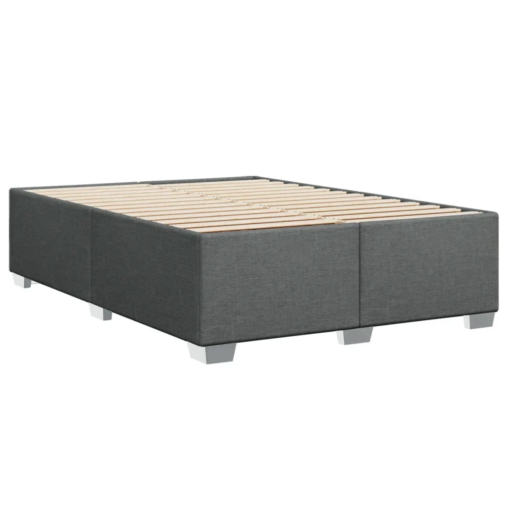 Letto matrimoniale | Letto per adulti | Giroletto senza Materasso Grigio Scuro 140x190 cm Tessuto - Image 6