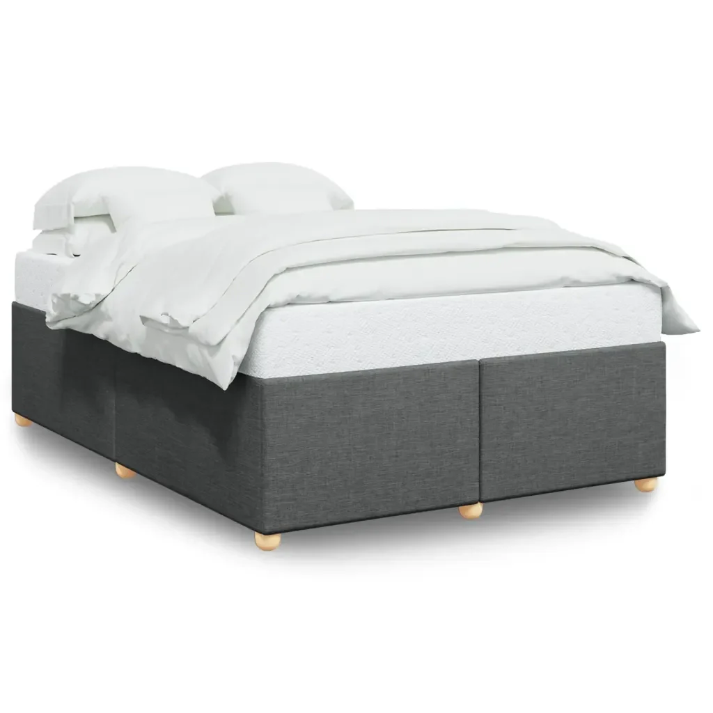 Letto matrimoniale | Letto per adulti | Giroletto senza Materasso Grigio Scuro 140x190 cm Tessuto