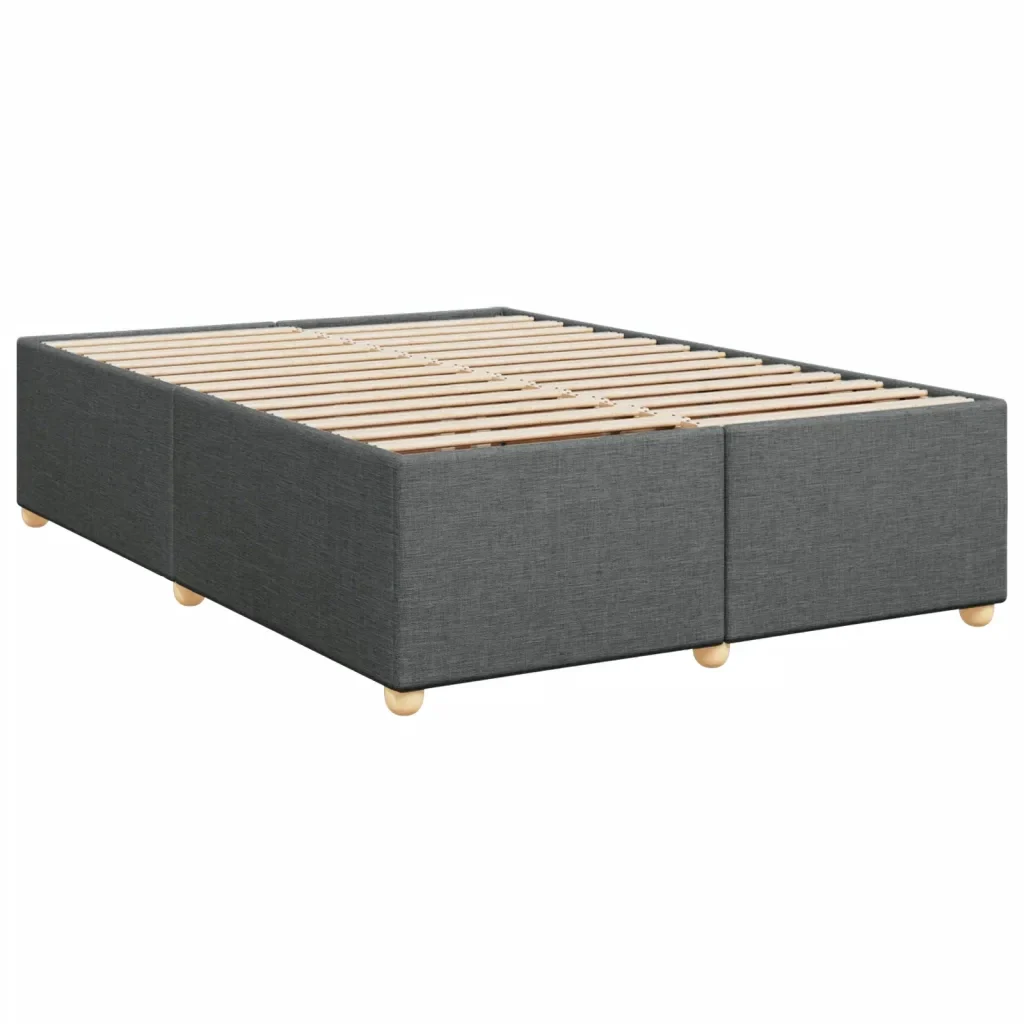 Letto matrimoniale | Letto per adulti | Giroletto senza Materasso Grigio Scuro 140x190 cm Tessuto - Image 3