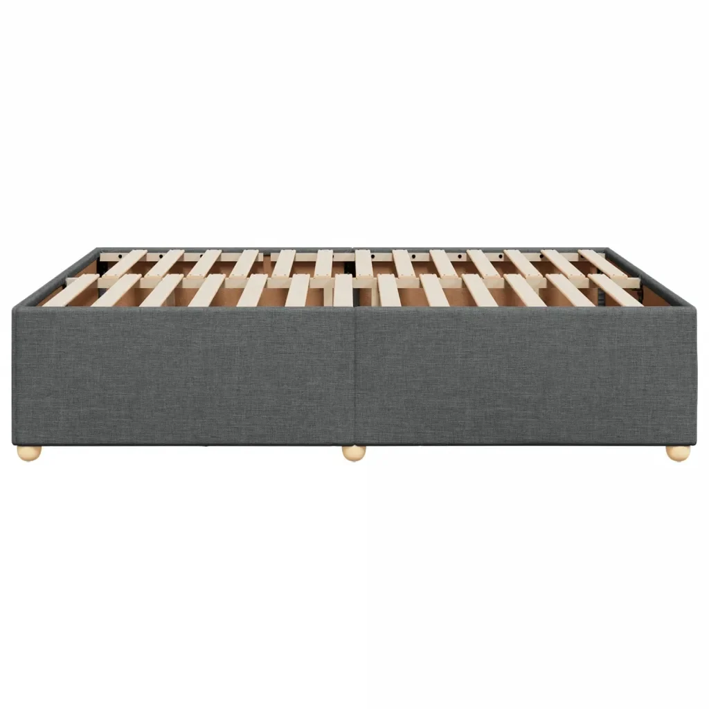 Letto matrimoniale | Letto per adulti | Giroletto senza Materasso Grigio Scuro 140x190 cm Tessuto - Image 5