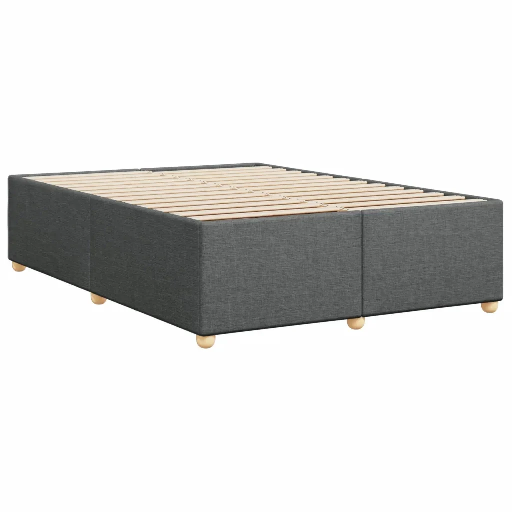 Letto matrimoniale | Letto per adulti | Giroletto senza Materasso Grigio Scuro 140x190 cm Tessuto - Image 6