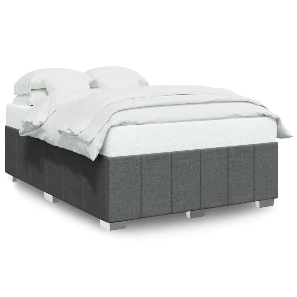 Letto matrimoniale | Letto per adulti | Giroletto senza Materasso Grigio Scuro 140x190 cm Tessuto - Image 2