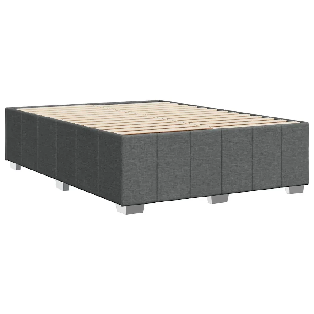 Letto matrimoniale | Letto per adulti | Giroletto senza Materasso Grigio Scuro 140x190 cm Tessuto - Image 5