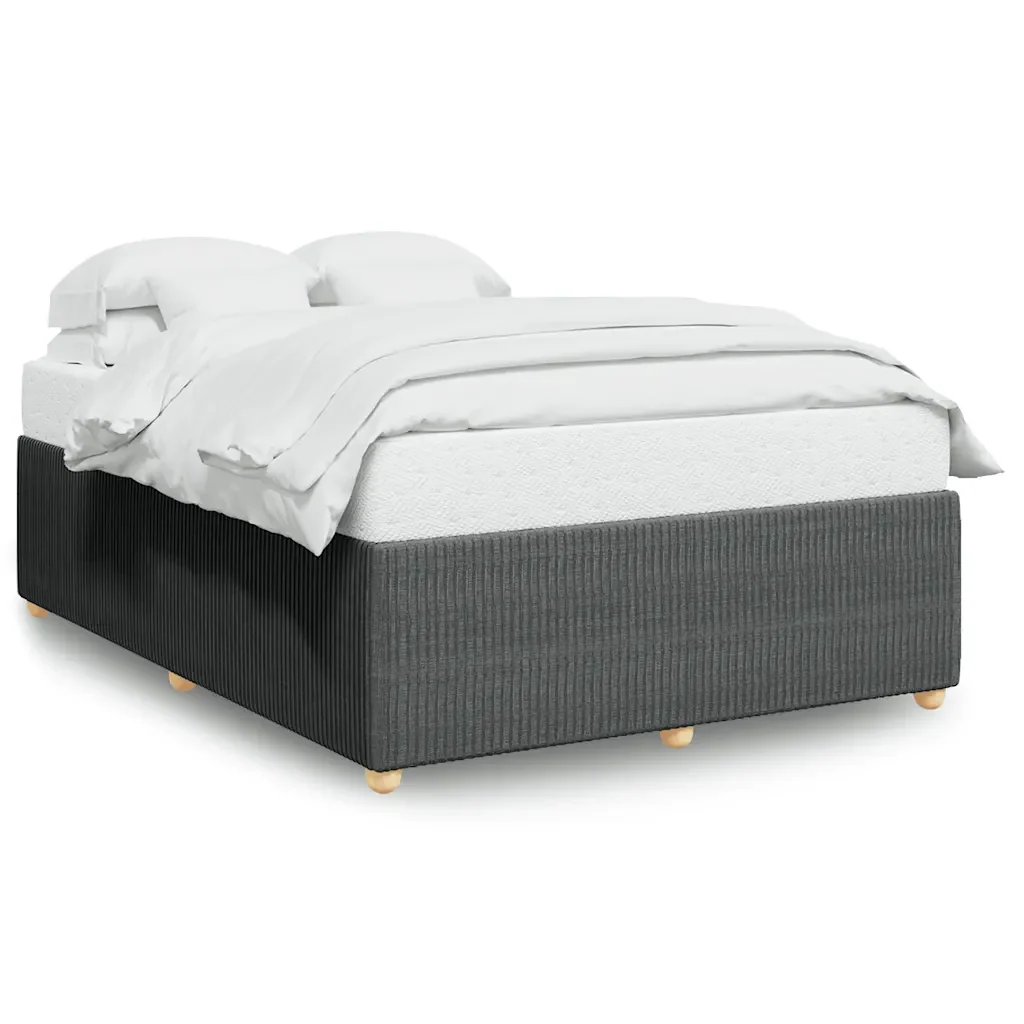 Letto matrimoniale | Letto per adulti | Giroletto senza Materasso Grigio Scuro 140x190 cm Tessuto