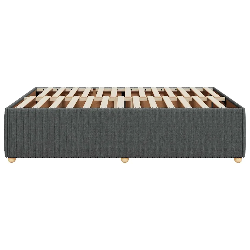 Letto matrimoniale | Letto per adulti | Giroletto senza Materasso Grigio Scuro 140x190 cm Tessuto - Image 5