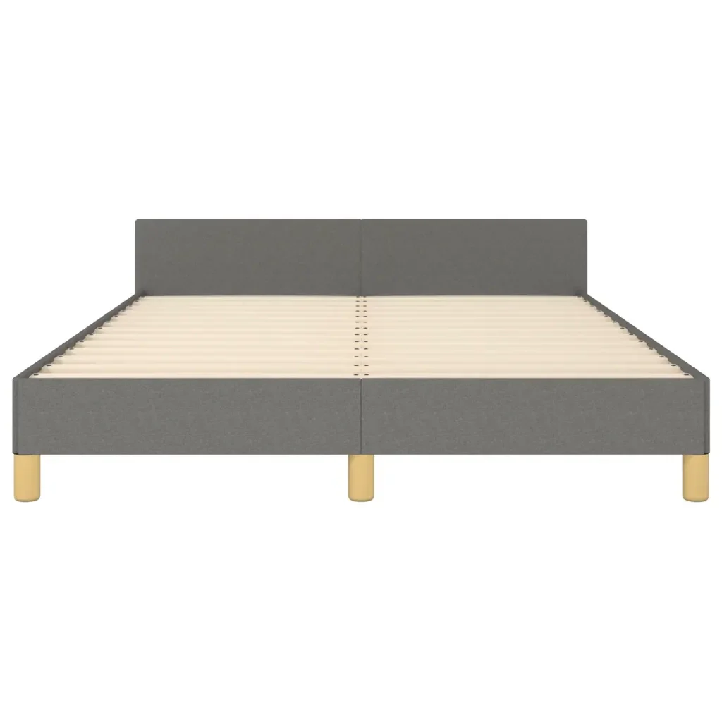 Letto matrimoniale | Letto per adulti | Giroletto senza Materasso Grigio Scuro 140x190 cm Tessuto - Image 6