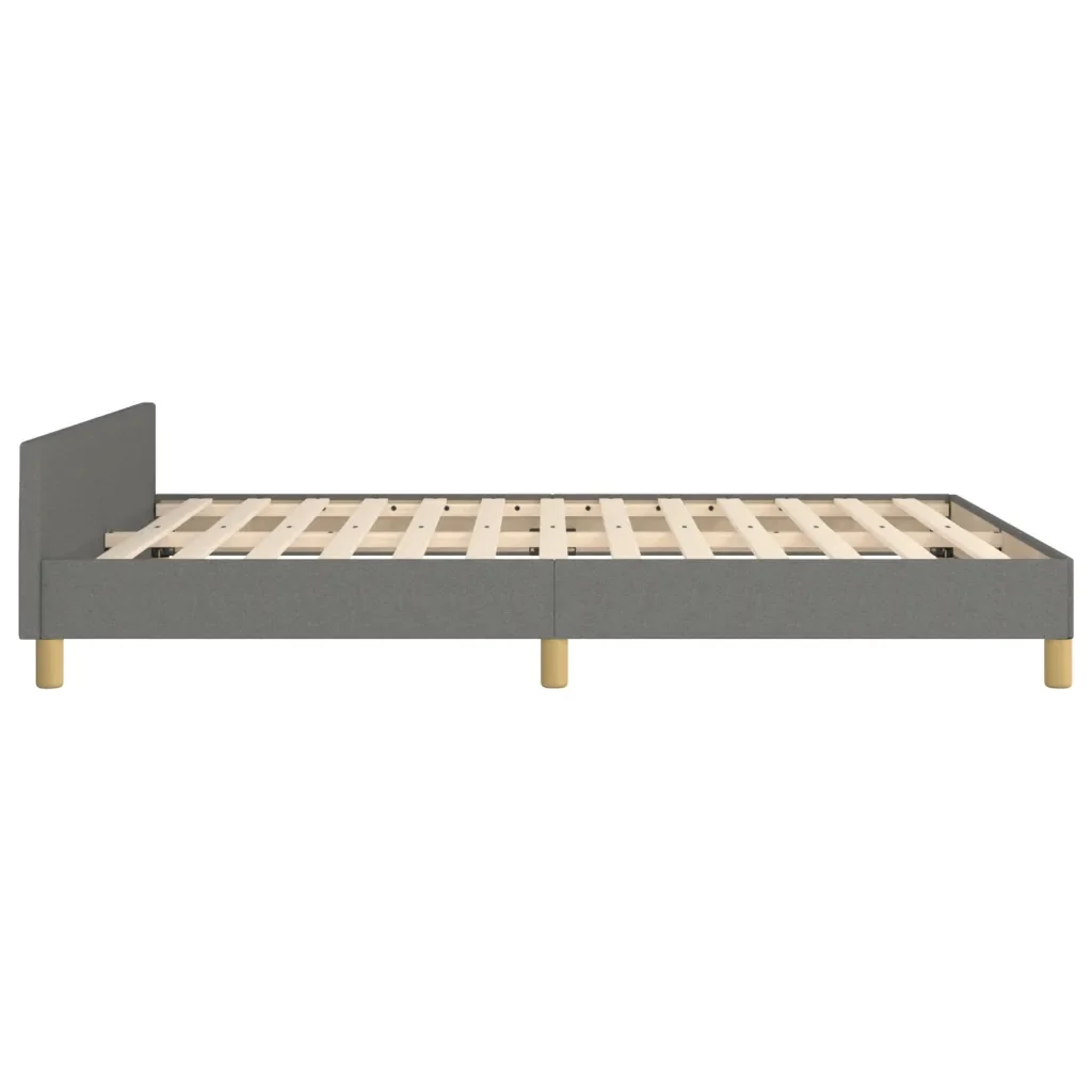 Letto matrimoniale | Letto per adulti | Giroletto senza Materasso Grigio Scuro 140x190 cm Tessuto - Image 7