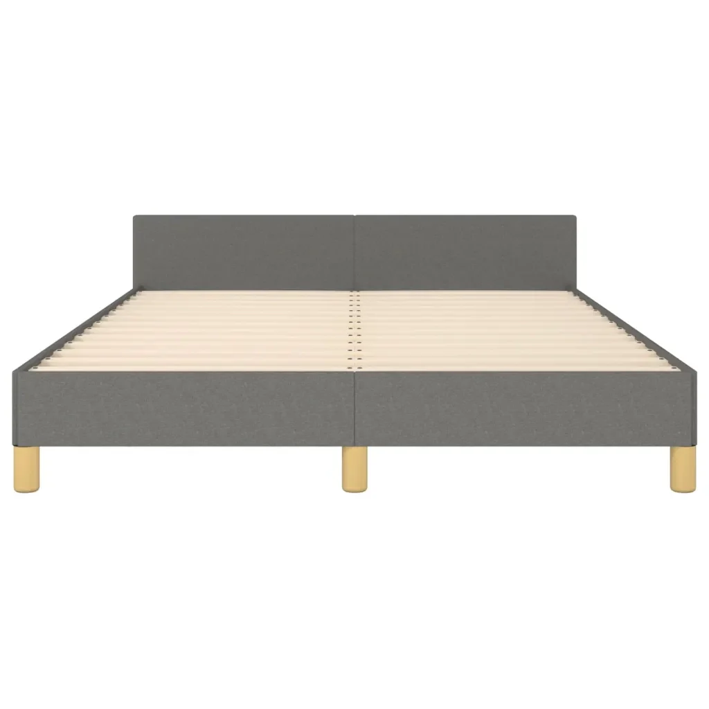 Letto matrimoniale | Letto per adulti | Giroletto senza Materasso Grigio Scuro 140x190 cm Tessuto - Image 6