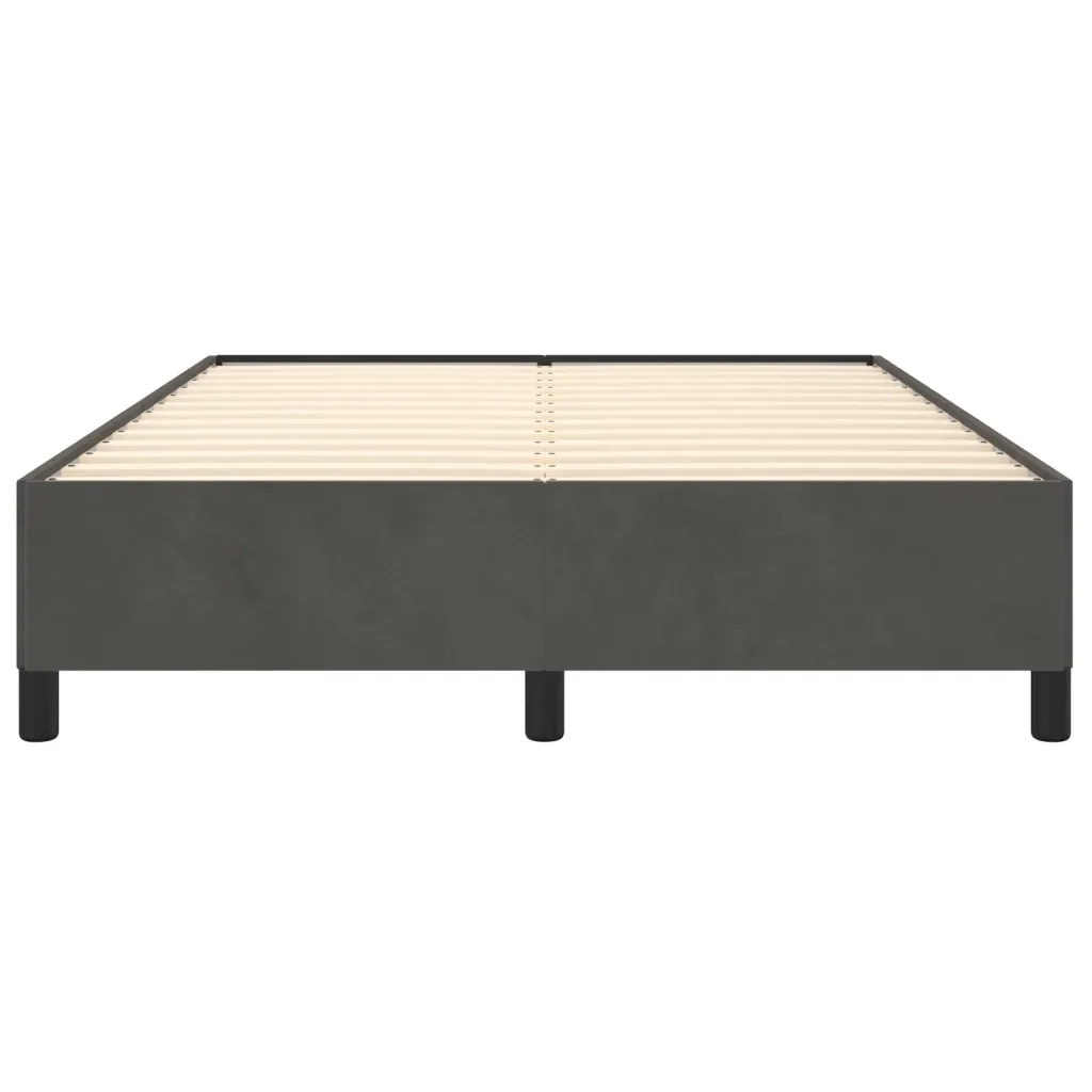 Letto matrimoniale | Letto per adulti | Giroletto senza Materasso Grigio Scuro 140x190 cm Velluto - Image 5