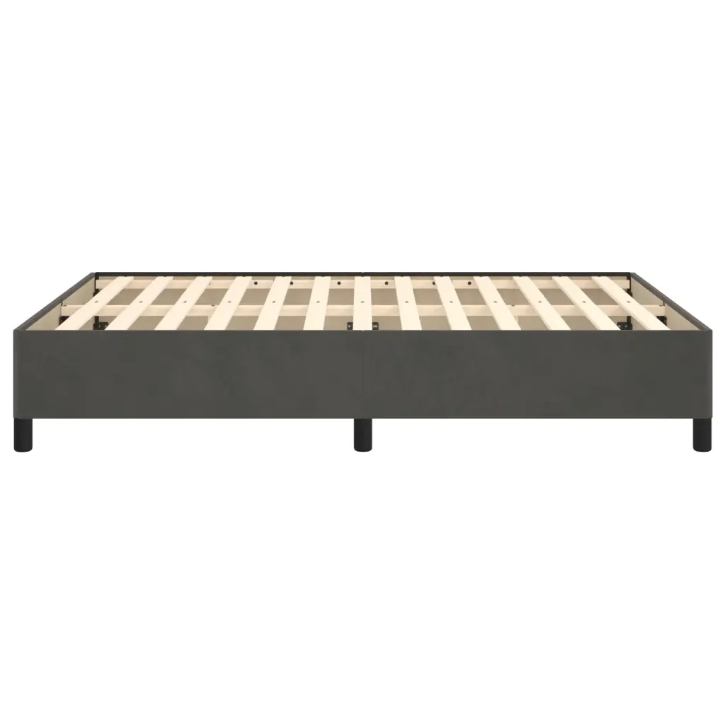 Letto matrimoniale | Letto per adulti | Giroletto senza Materasso Grigio Scuro 140x190 cm Velluto - Image 6