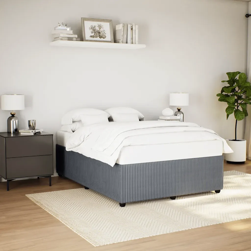 Letto matrimoniale | Letto per adulti | Giroletto senza Materasso Grigio Scuro 140x190 cm Velluto - Image 2