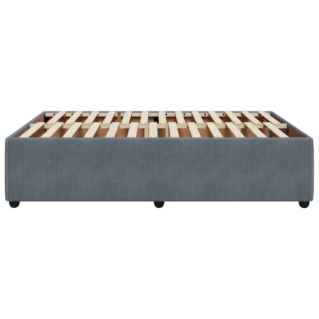 Letto matrimoniale | Letto per adulti | Giroletto senza Materasso Grigio Scuro 140x190 cm Velluto - Image 5