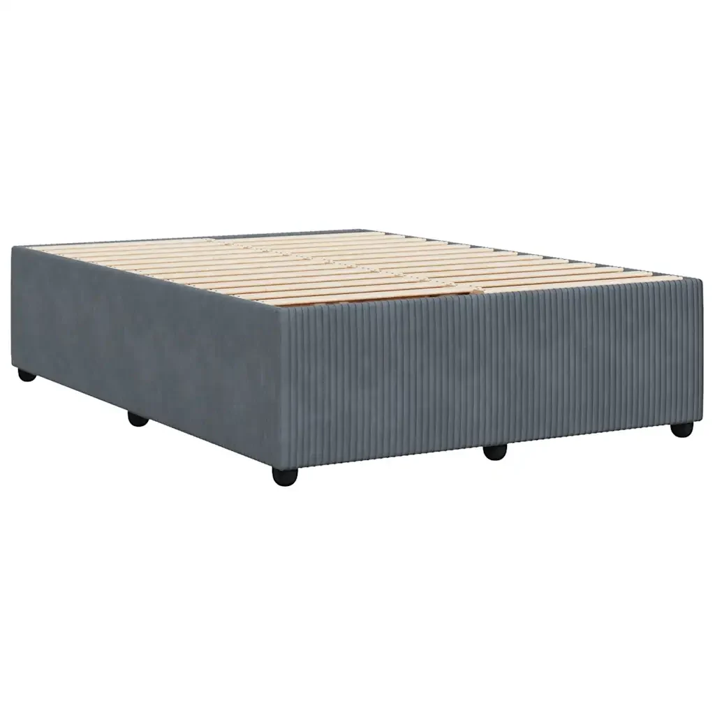 Letto matrimoniale | Letto per adulti | Giroletto senza Materasso Grigio Scuro 140x190 cm Velluto - Image 6