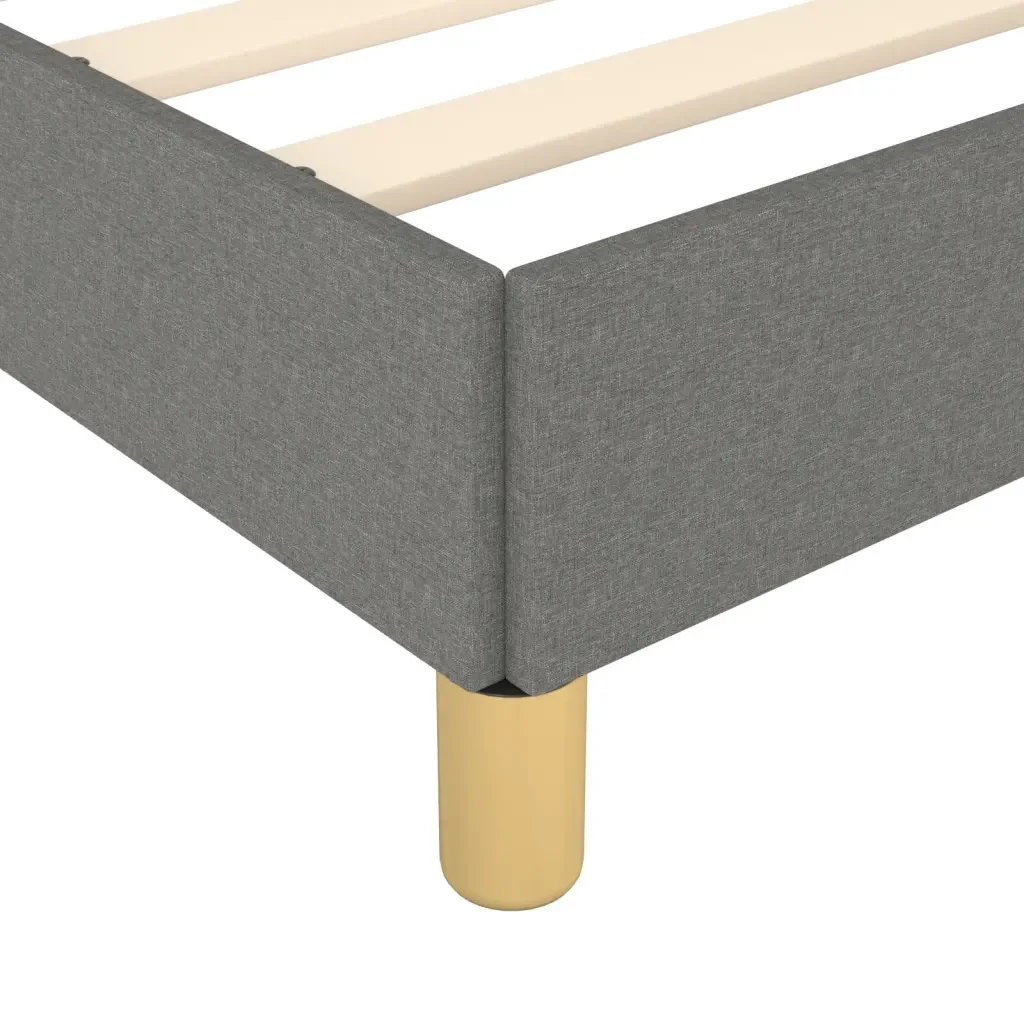 Letto matrimoniale | Letto per adulti | Giroletto senza Materasso Grigio Scuro 140x200 cm Tessuto - Image 7