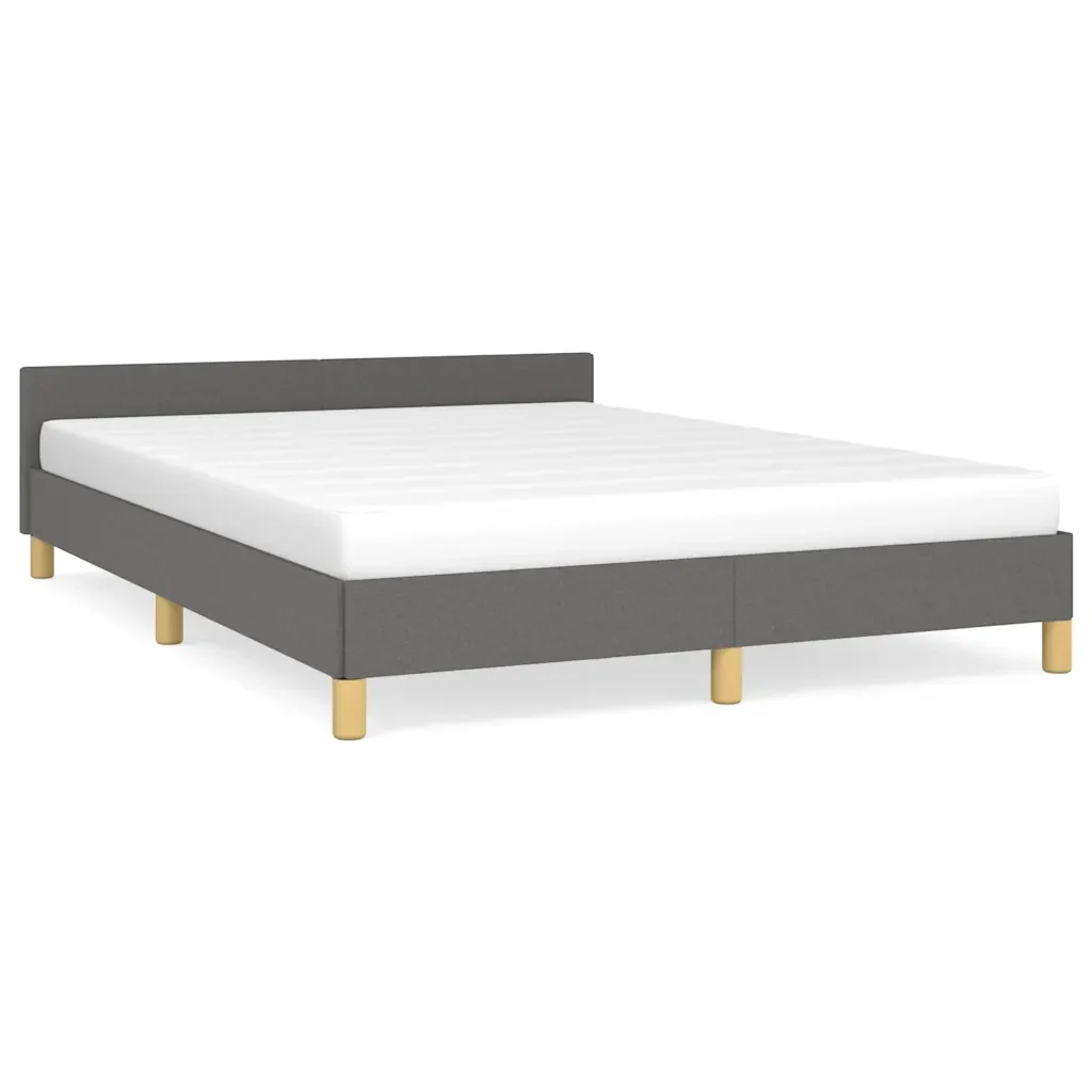 Letto matrimoniale | Letto per adulti | Giroletto senza Materasso Grigio Scuro 140x200 cm Tessuto