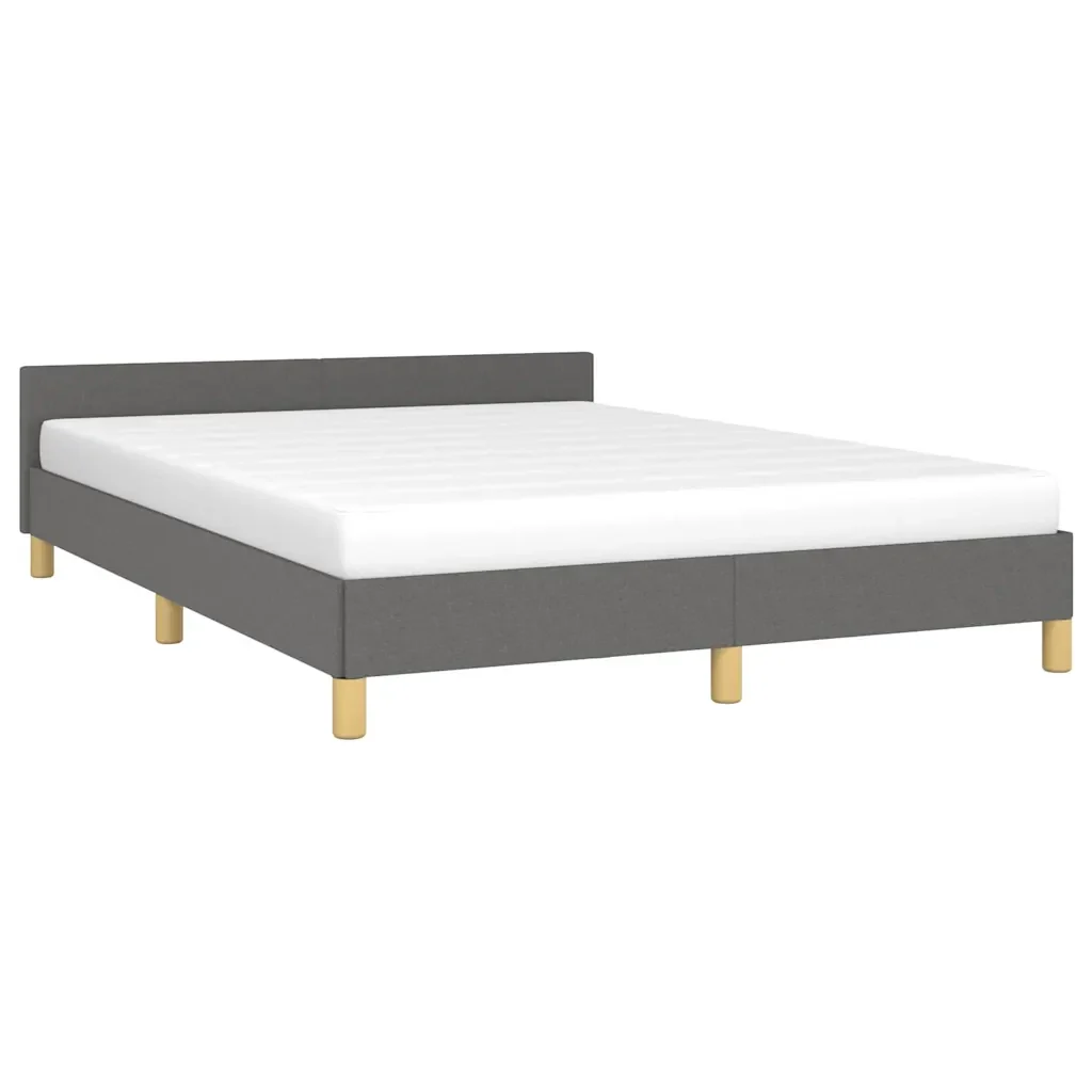 Letto matrimoniale | Letto per adulti | Giroletto senza Materasso Grigio Scuro 140x200 cm Tessuto - Image 4