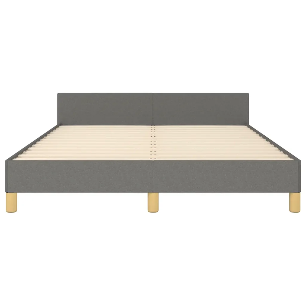 Letto matrimoniale | Letto per adulti | Giroletto senza Materasso Grigio Scuro 140x200 cm Tessuto - Image 5