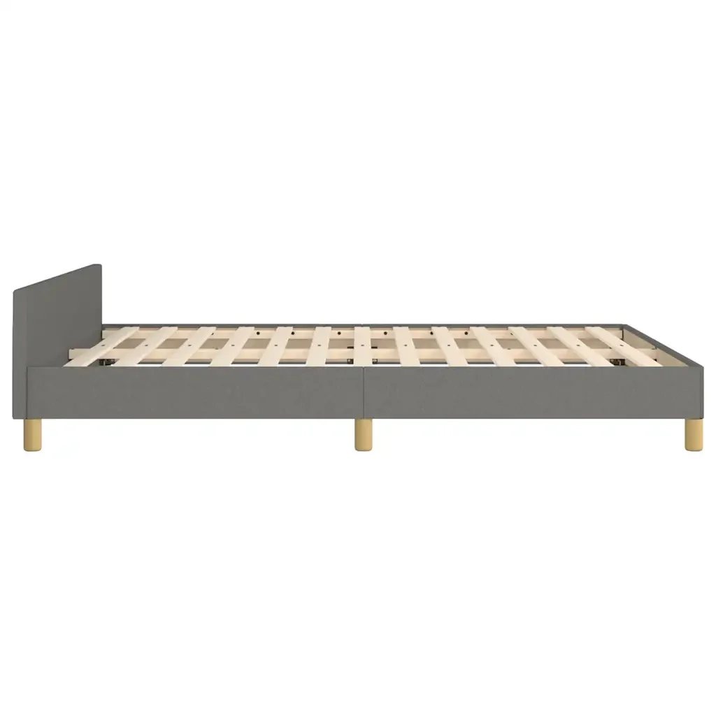 Letto matrimoniale | Letto per adulti | Giroletto senza Materasso Grigio Scuro 140x200 cm Tessuto - Image 6