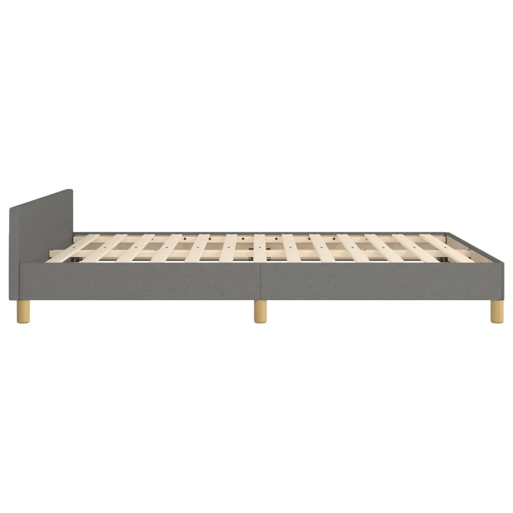 Letto matrimoniale | Letto per adulti | Giroletto senza Materasso Grigio Scuro 140x200 cm Tessuto - Image 7