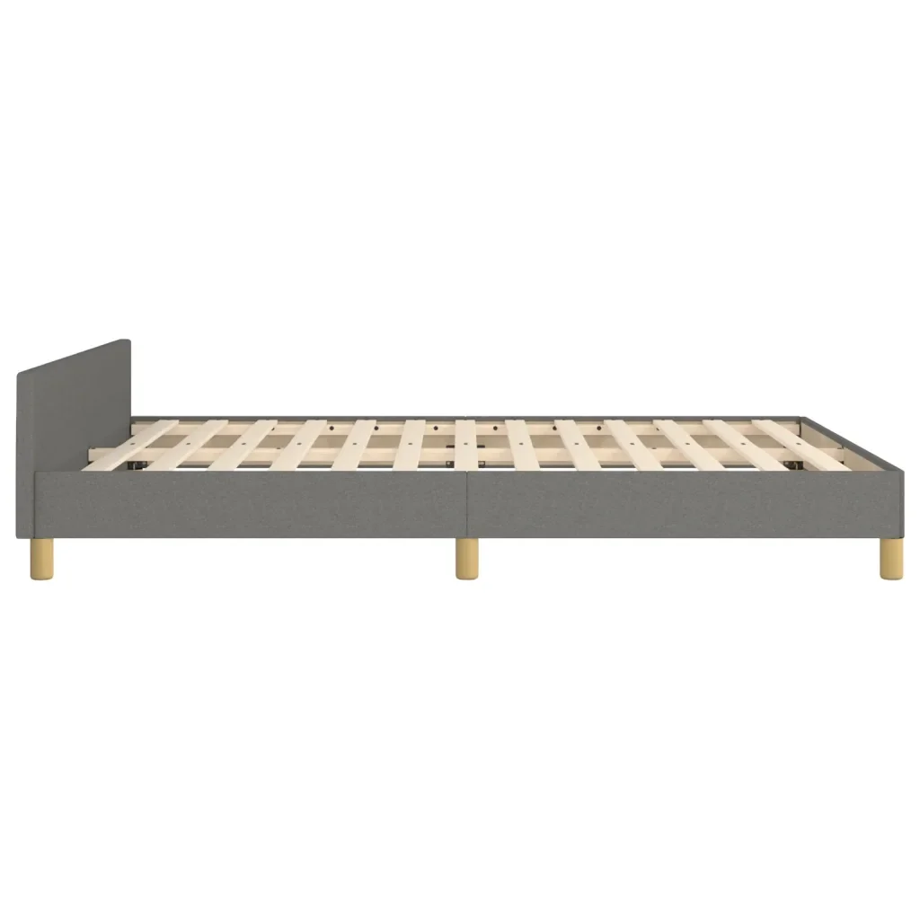 Letto matrimoniale | Letto per adulti | Giroletto senza Materasso Grigio Scuro 140x200 cm Tessuto - Image 7
