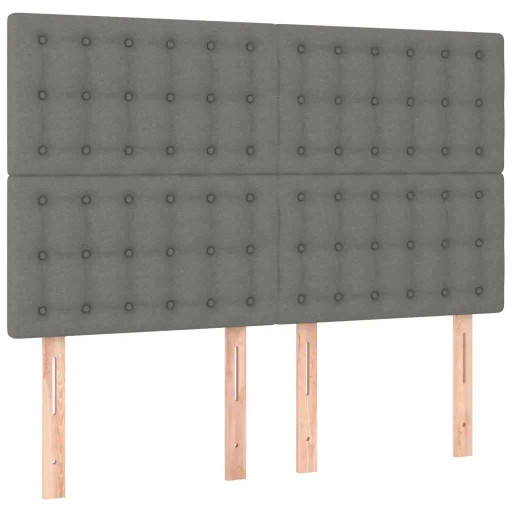 Letto matrimoniale | Letto per adulti | Giroletto senza Materasso Grigio Scuro 140x200 cm Tessuto - Image 9