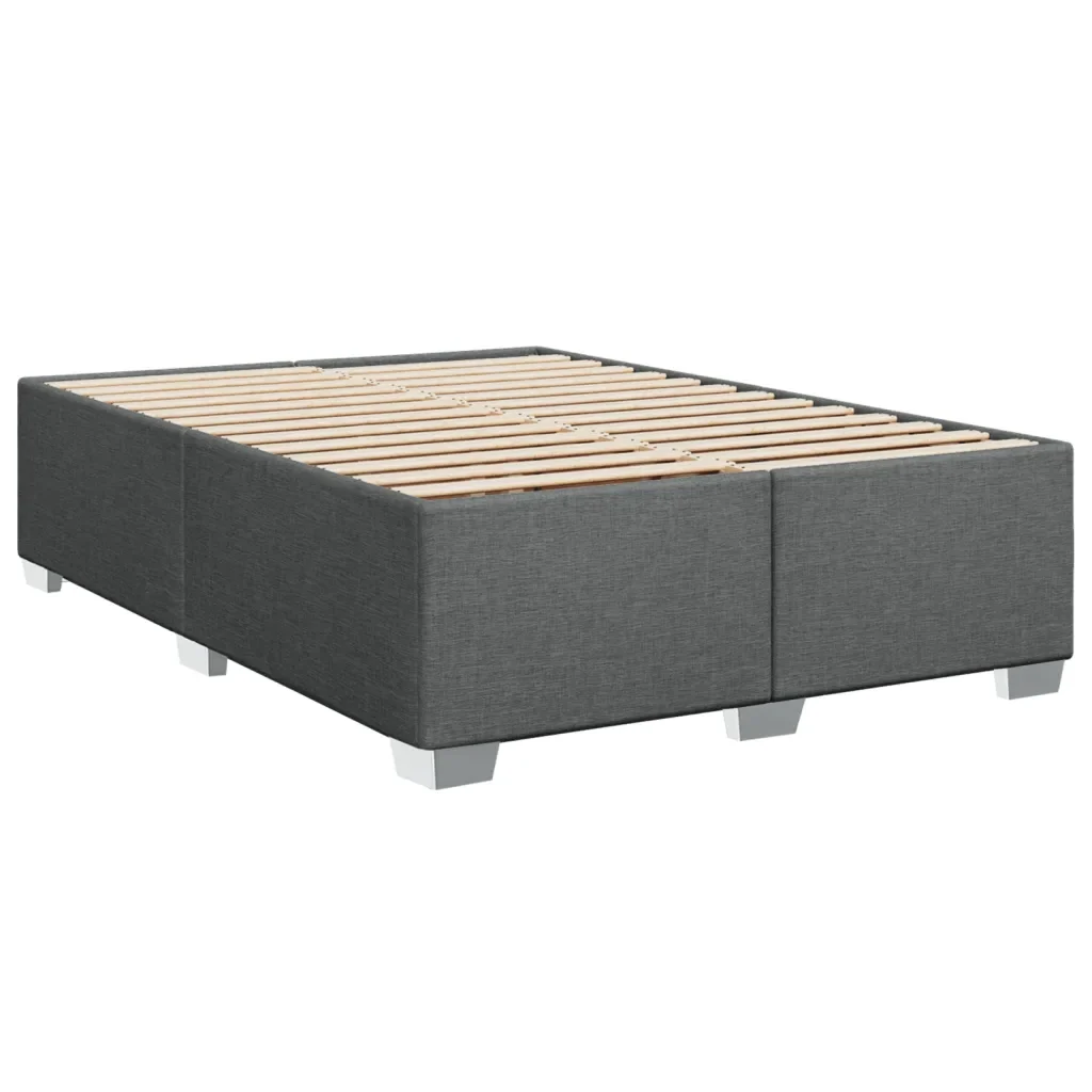 Letto matrimoniale | Letto per adulti | Giroletto senza Materasso Grigio Scuro 140x200 cm Tessuto - Image 4