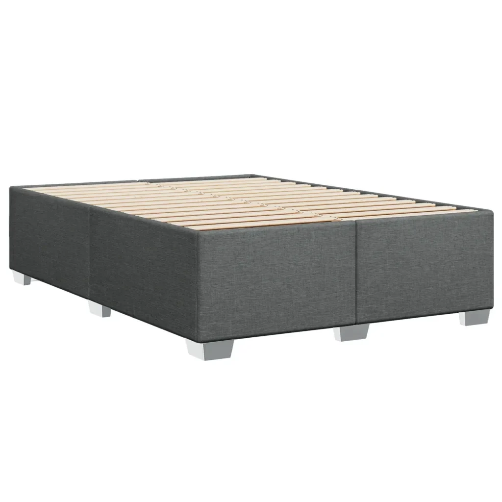 Letto matrimoniale | Letto per adulti | Giroletto senza Materasso Grigio Scuro 140x200 cm Tessuto - Image 6
