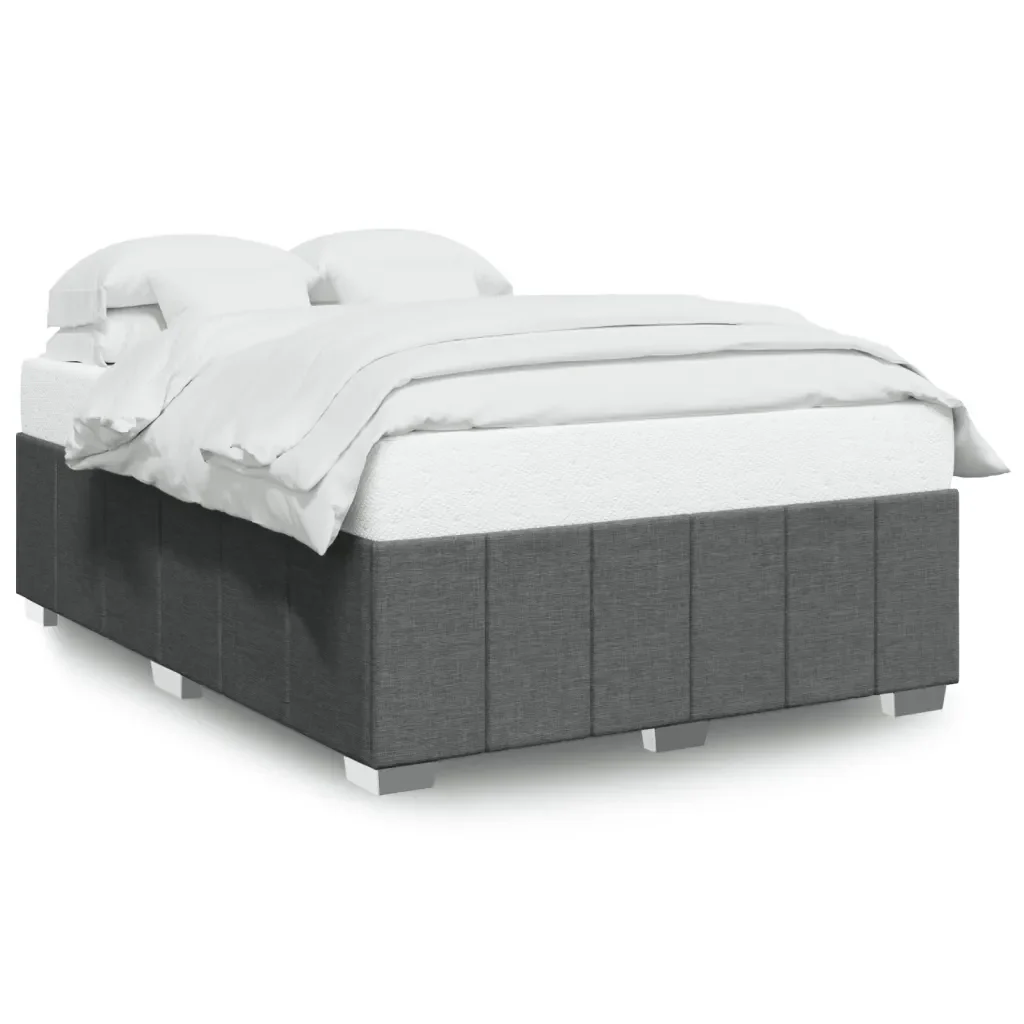 Letto matrimoniale | Letto per adulti | Giroletto senza Materasso Grigio Scuro 140x200 cm Tessuto