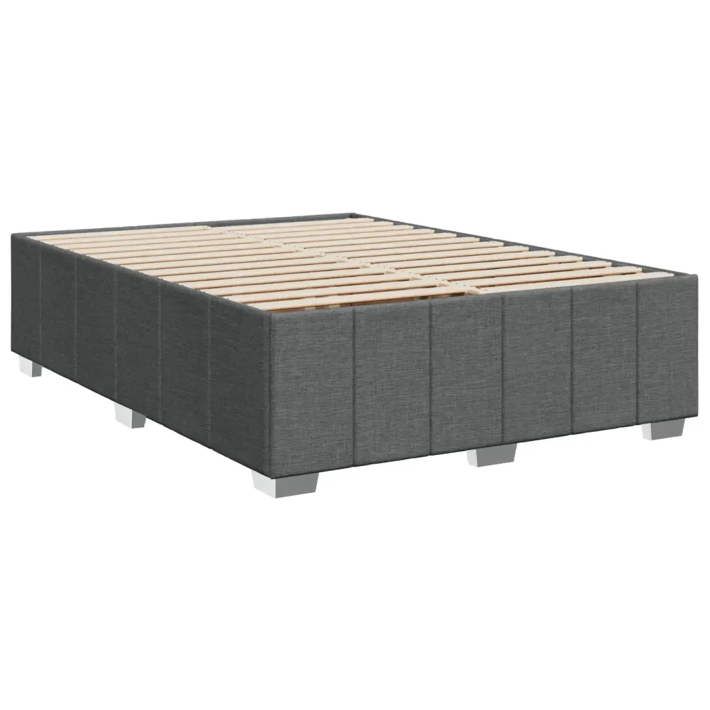 Letto matrimoniale | Letto per adulti | Giroletto senza Materasso Grigio Scuro 140x200 cm Tessuto - Image 4