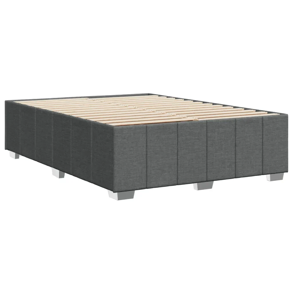 Letto matrimoniale | Letto per adulti | Giroletto senza Materasso Grigio Scuro 140x200 cm Tessuto - Image 6