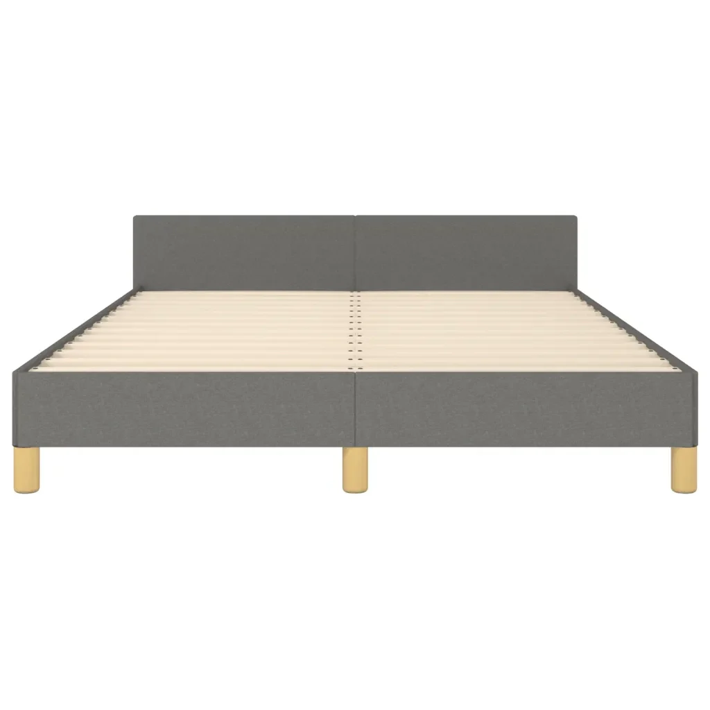 Letto matrimoniale | Letto per adulti | Giroletto senza Materasso Grigio Scuro 140x200 cm Tessuto - Image 6