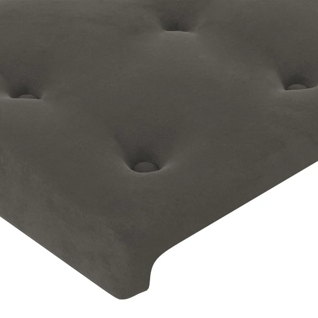 Letto matrimoniale | Letto per adulti | Giroletto senza Materasso Grigio Scuro 140x200 cm Velluto - Image 10