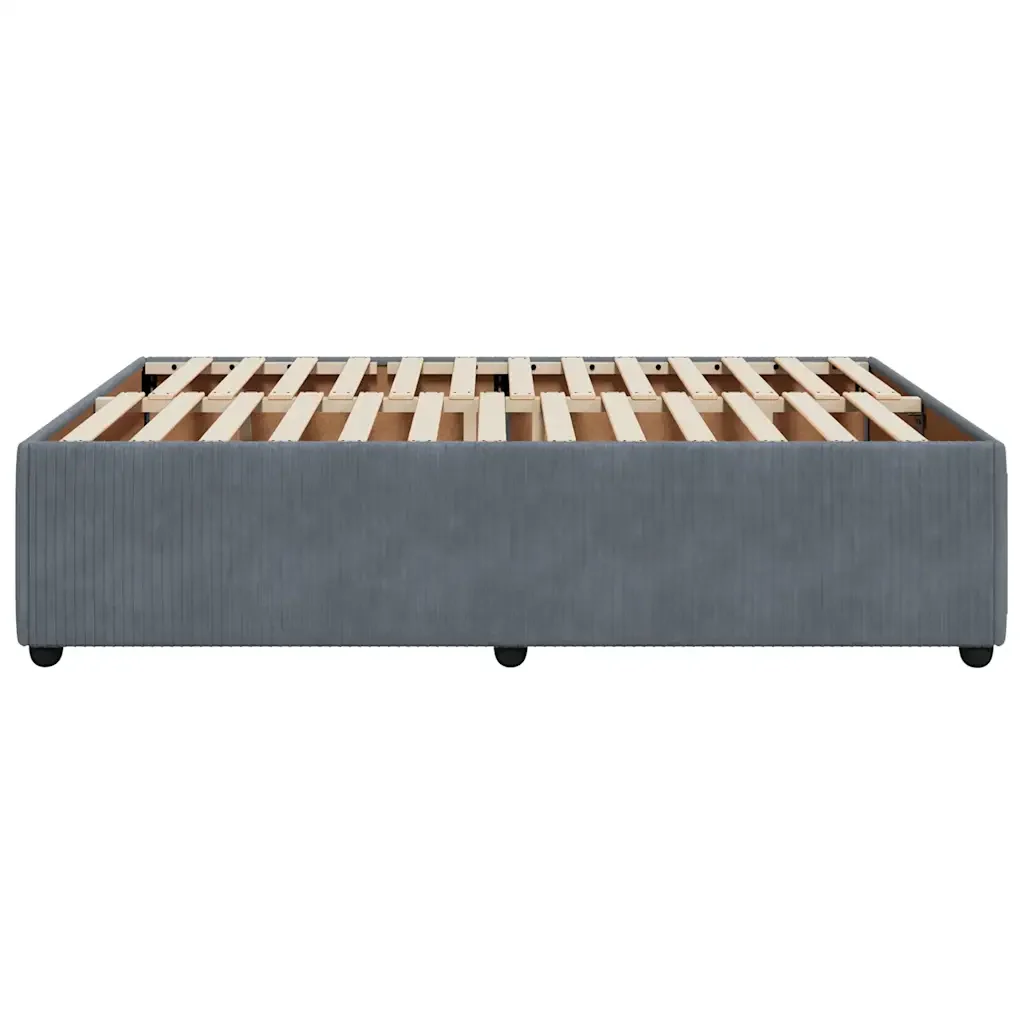 Letto matrimoniale | Letto per adulti | Giroletto senza Materasso Grigio Scuro 140x200 cm Velluto - Image 5