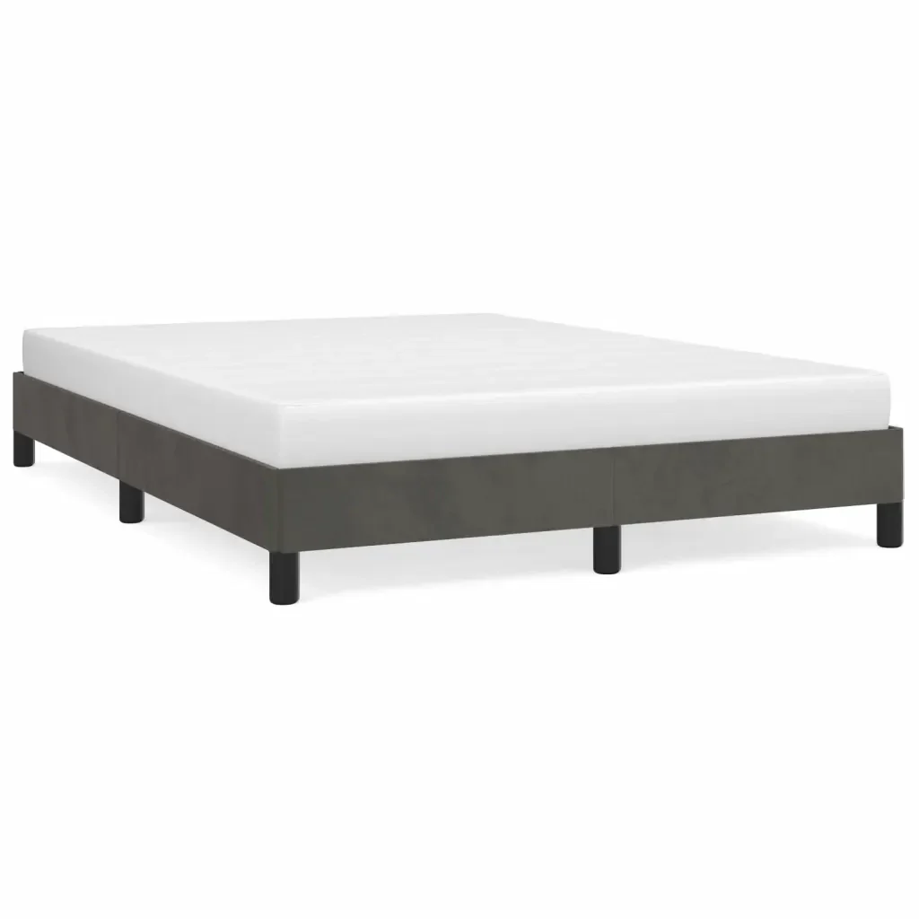 Letto matrimoniale | Letto per adulti | Giroletto senza Materasso Grigio Scuro 140x200 cm Velluto