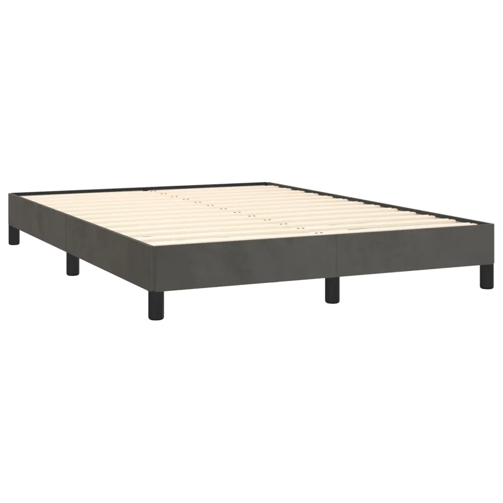 Letto matrimoniale | Letto per adulti | Giroletto senza Materasso Grigio Scuro 140x200 cm Velluto - Image 3