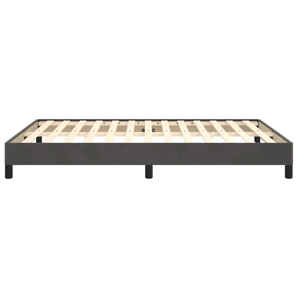Letto matrimoniale | Letto per adulti | Giroletto senza Materasso Grigio Scuro 140x200 cm Velluto - Image 6