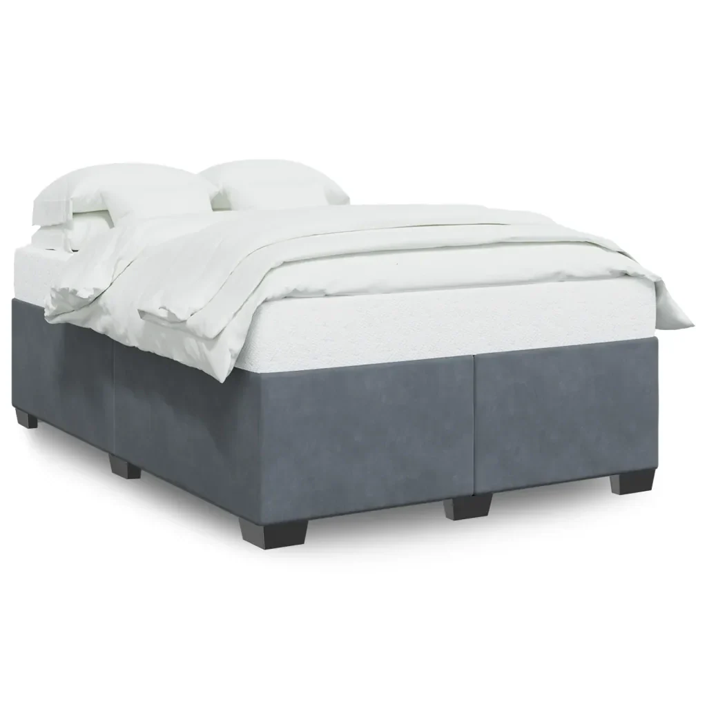 Letto matrimoniale | Letto per adulti | Giroletto senza Materasso Grigio Scuro 140x200 cm Velluto