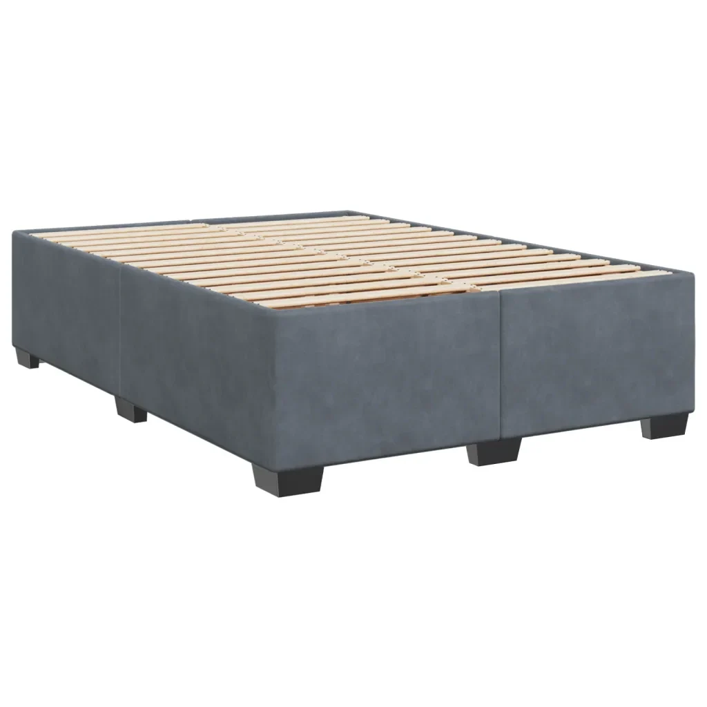 Letto matrimoniale | Letto per adulti | Giroletto senza Materasso Grigio Scuro 140x200 cm Velluto - Image 3
