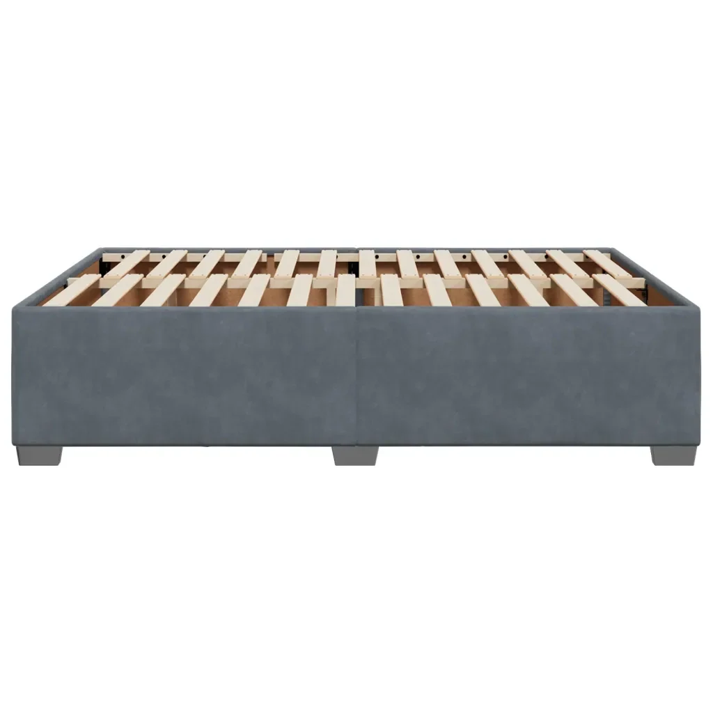 Letto matrimoniale | Letto per adulti | Giroletto senza Materasso Grigio Scuro 140x200 cm Velluto - Image 5