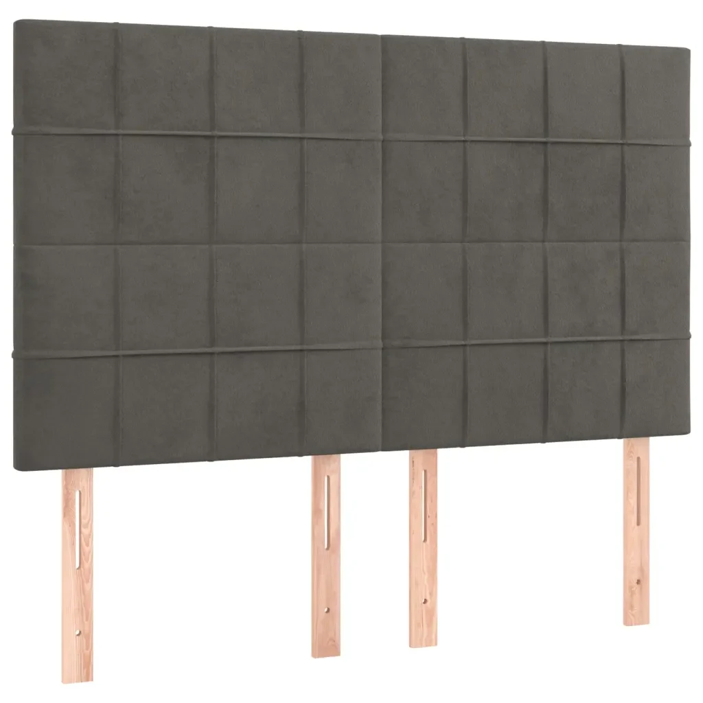 Letto matrimoniale | Letto per adulti | Giroletto senza Materasso Grigio Scuro 140x200 cm Velluto - Image 8