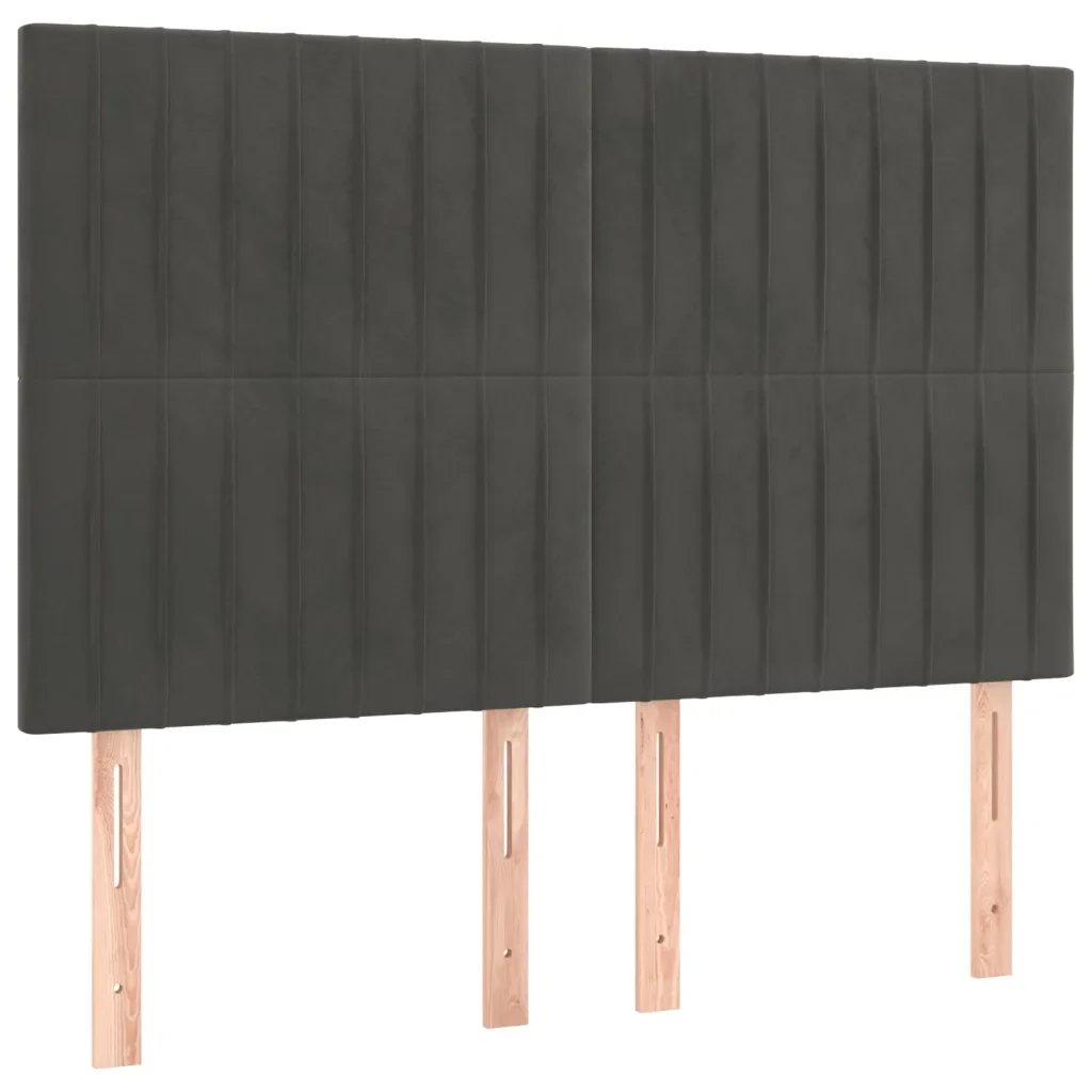 Letto matrimoniale | Letto per adulti | Giroletto senza Materasso Grigio Scuro 140x200 cm Velluto - Image 8