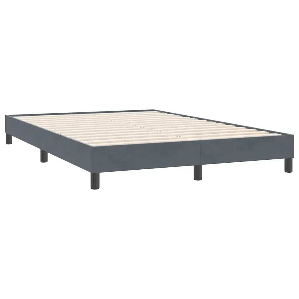 Letto matrimoniale | Letto per adulti | Giroletto senza Materasso Grigio Scuro 140x220 cm Velluto