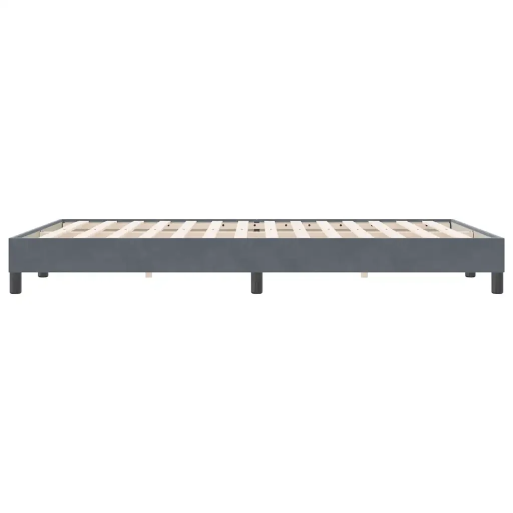 Letto matrimoniale | Letto per adulti | Giroletto senza Materasso Grigio Scuro 140x220 cm Velluto - Image 6