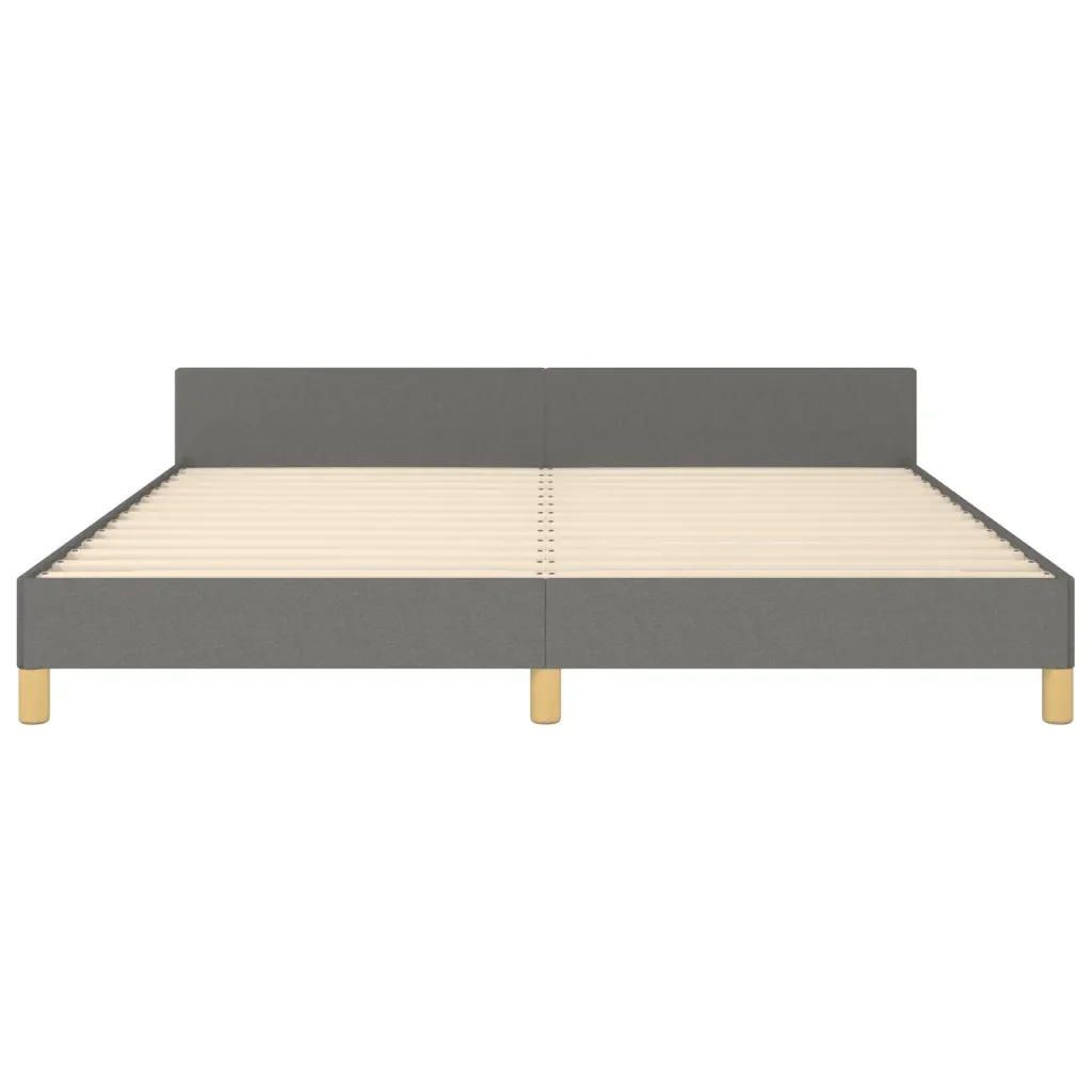 Letto matrimoniale | Letto per adulti | Giroletto senza Materasso Grigio Scuro 160x200 cm Tessuto - Image 6