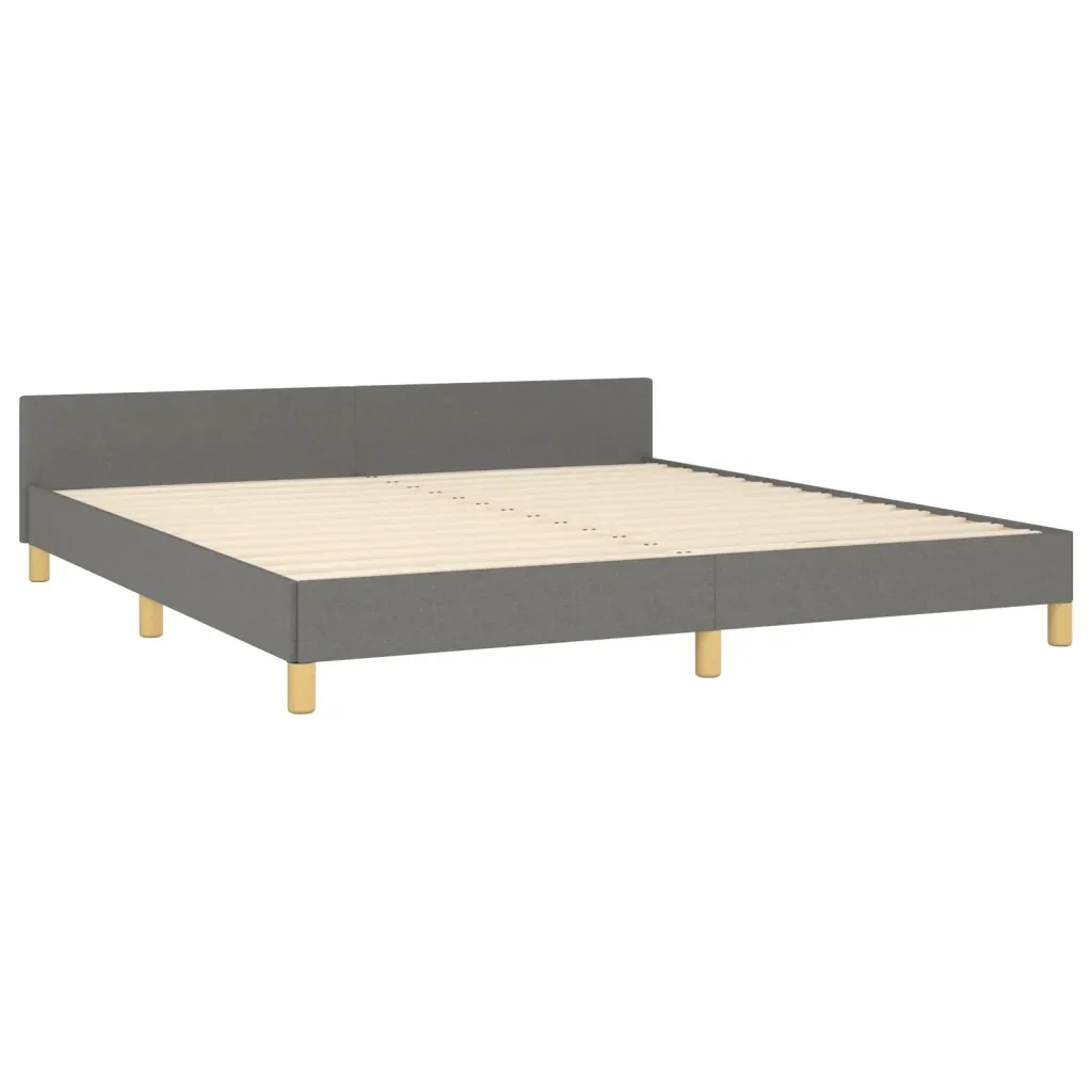 Letto matrimoniale | Letto per adulti | Giroletto senza Materasso Grigio Scuro 160x200 cm Tessuto - Image 5